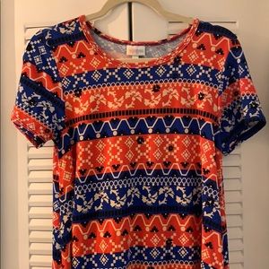 Blue + Red LuLaRoe Carly Dress, size XS